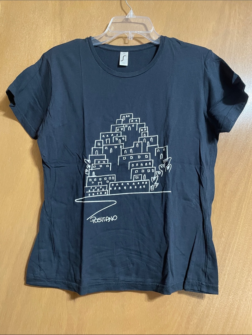 Positano Graphic Black Short Sleeve Tee - Women's Casual Top